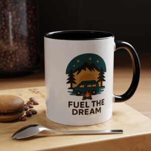 Outdoor Adventure Coffee Mug - Fuel the Dream, Camping Gift, Travel Mug, Nature Lover's Coffee Cup, Hiking Accessories