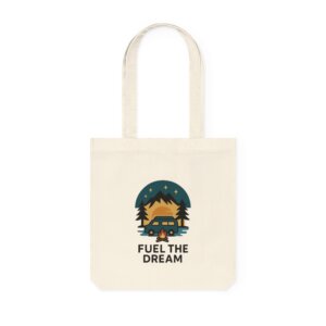 Adventure Woven Tote Bag - Perfect for Camping, Hiking, Beach Trips, Fuel the Dream Design, Eco-Friendly, Reusable, Gift